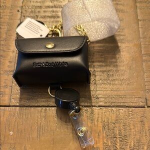 Bath & Body Works Black Keychain Pouch with Gold Accents